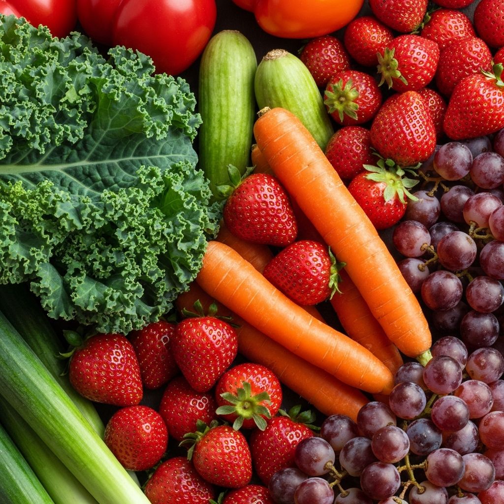 Healthy vegetables and fruits